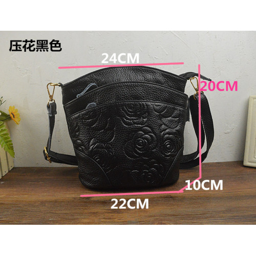 清貨頭層牛皮斜背水桶包女款真皮軟牛皮單肩跨包多層次斜後後背包