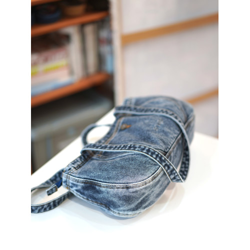 貓西CATWEST原創復古牛仔布托特短款單肩包復古日系通勤包小衆包