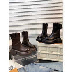 【小依家】真皮厚底增高瘦瘦靴女2026春季新款大頭馬丁靴切爾西靴