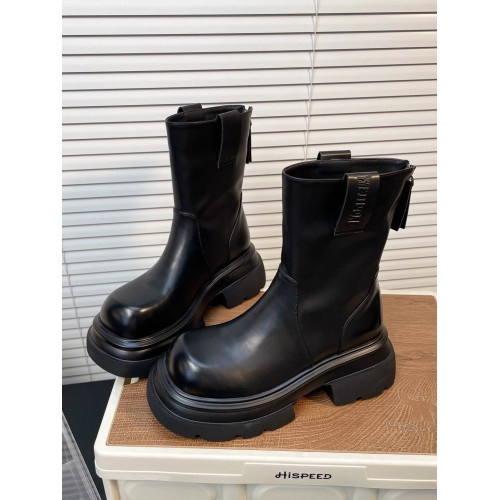 【小依家】真皮厚底增高瘦瘦靴女2026春季新款大頭馬丁靴切爾西靴