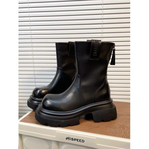 【小依家】真皮厚底增高瘦瘦靴女2026春季新款大頭馬丁靴切爾西靴