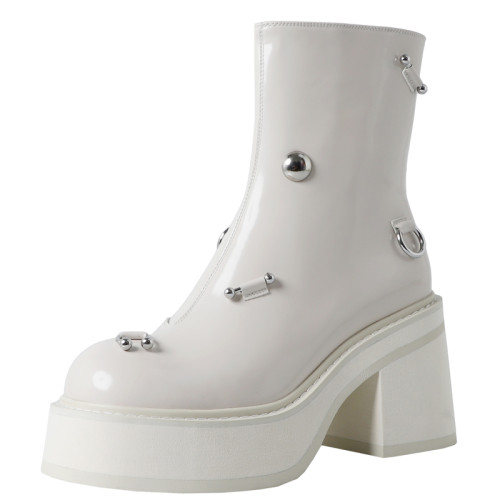 小個子增高切爾西靴女2026春秋防水台短筒靴側拉鍊真皮騎士菸筒靴