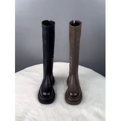 真皮厚底不過膝長筒靴女2025秋冬爆款顯瘦騎士靴騎士靴時尚瘦瘦靴