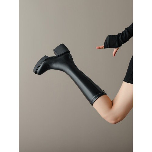 小鳥腿厚底靴子女長筒靴小個子細腿長靴瘦瘦靴小筒圍高筒靴騎士靴