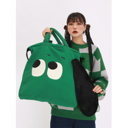 嬉遊記原創2022新款時尚可愛狗狗手提單肩包女購物袋大容量斜後後背包