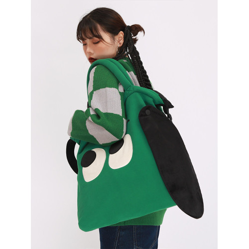 嬉遊記原創2022新款時尚可愛狗狗手提單肩包女購物袋大容量斜後後背包