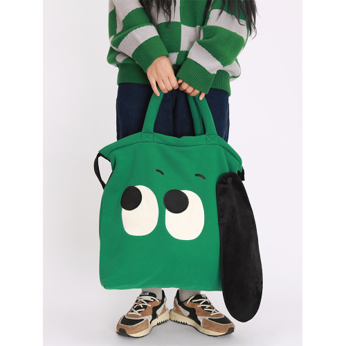 嬉遊記原創2022新款時尚可愛狗狗手提單肩包女購物袋大容量斜後後背包