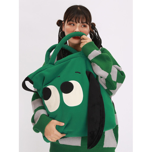 嬉遊記原創2022新款時尚可愛狗狗手提單肩包女購物袋大容量斜後後背包