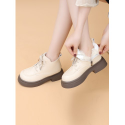 時尚皮毛一體雪地靴女2025秋冬新款厚底英倫風超火軟底加絨馬丁靴