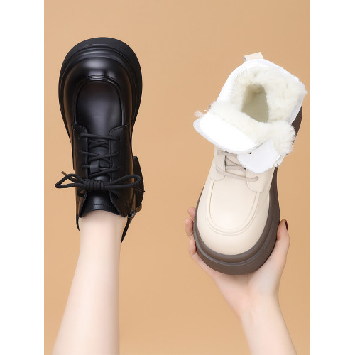 時尚皮毛一體雪地靴女2025秋冬新款厚底英倫風超火軟底加絨馬丁靴 時尚皮毛一體雪地靴女2025秋冬新款厚底英倫風超火軟底加絨馬丁靴