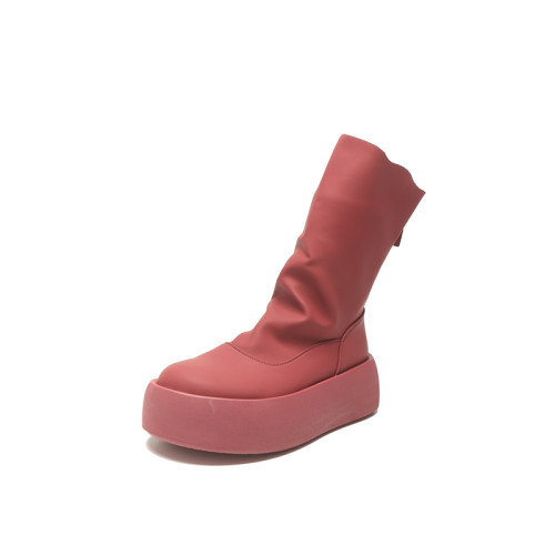 厚底真皮彈力菸筒靴女2025春秋新款甜酷馬丁靴紅色增高短靴瘦瘦靴 厚底真皮彈力菸筒靴女2025春秋新款甜酷馬丁靴紅色增高短靴瘦瘦靴