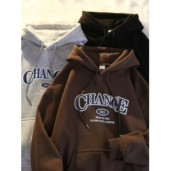 100%純棉新款秋冬加絨加厚oversize連帽衛衣男女寬鬆情侶外套百搭