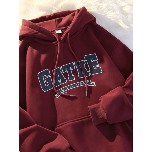 100%純棉新款秋冬加絨加厚oversize連帽衛衣男女寬鬆情侶外套百搭