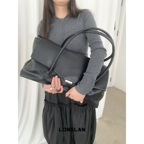 Lonslan BAG 2025 NEW 復古簡約時尚休閒大容量通勤單肩手提包