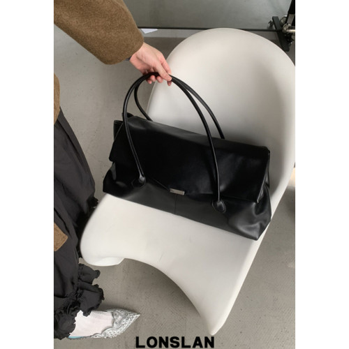 Lonslan BAG 2025 NEW 復古簡約時尚休閒大容量通勤單肩手提包