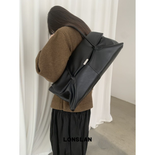 Lonslan BAG 2025 NEW 復古簡約時尚休閒大容量通勤單肩手提包