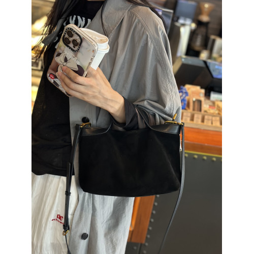 磨砂牛皮水桶包女2025新款真皮復古托特包大容量高級感單肩斜後後背包