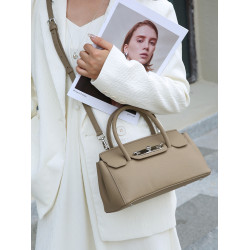 高檔純牛皮斜背手提包女百搭2026冬季新款真皮大容量鉑金包休閒包