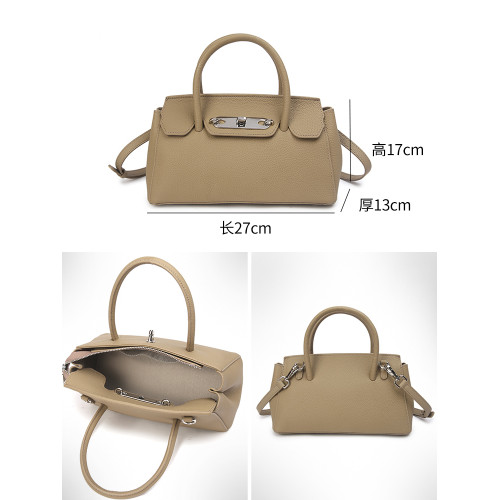 高檔純牛皮斜背手提包女百搭2026冬季新款真皮大容量鉑金包休閒包