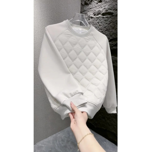 新款2024春季款時尚潮流菱形格保暖打底套頭圓領上衣男士簡約衛衣 新款2024春季款時尚潮流菱形格保暖打底套頭圓領上衣男士簡約衛衣