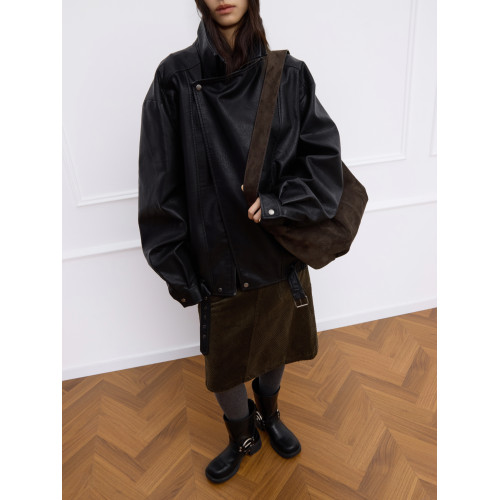 LE AMO|原創'泰迪'復古磨砂麂皮絨慵懶調節肩帶斜背可頌包 LE AMO|原創'泰迪'復古磨砂麂皮絨慵懶調節肩帶斜背可頌包