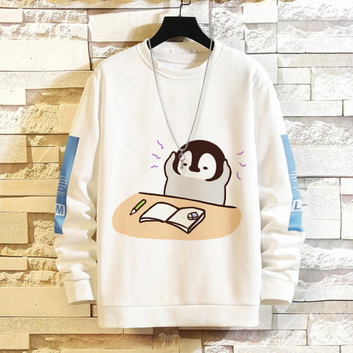 秋冬衛衣加絨學生灰企鵞ぺんちゃ可愛表情包長袖t恤日系動漫男女