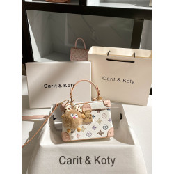 Carit Koty超火小衆刺綉盒子包包2026新款手提包高級感撞色小方包