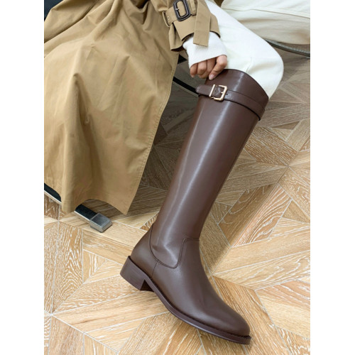 大東妞真皮不過膝長靴2025秋冬新款高筒長筒靴騎士靴加絨馬丁靴女