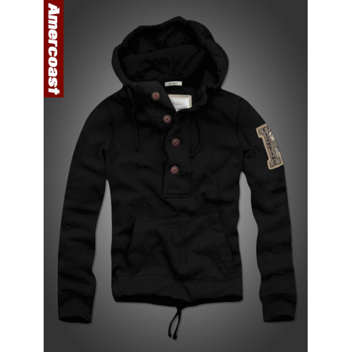 美洲海岸af新款休閒加絨純棉連帽外套秋冬半開衫美式衛衣外套男裝