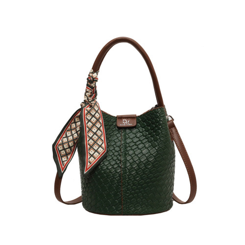 復古時尚手提小包包女2025新款秋季新款菱格水桶包小衆簡約單肩包