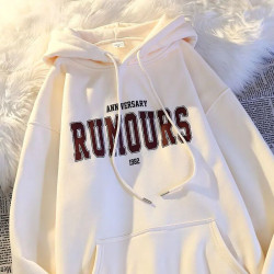 韓版字母印花衛衣男女連帽秋冬款ins潮流百搭寬鬆上衣外套情侶裝