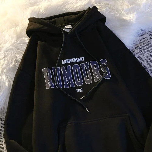 韓版字母印花衛衣男女連帽秋冬款ins潮流百搭寬鬆上衣外套情侶裝