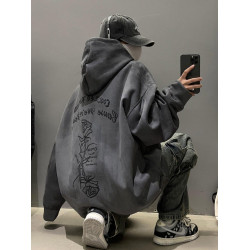 山東即墨大碼300斤仿麂皮絨連帽情侶衛衣男女秋冬季加絨重磅外套