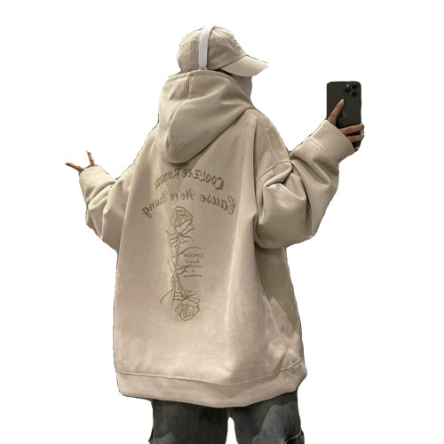 山東即墨大碼300斤仿麂皮絨連帽情侶衛衣男女秋冬季加絨重磅外套