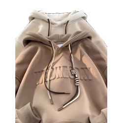 美式復古加絨衛衣男秋冬季新款潮牌學生連帽加厚上衣oversize外套