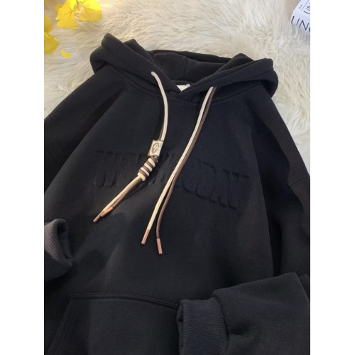 美式復古加絨衛衣男秋冬季新款潮牌學生連帽加厚上衣oversize外套