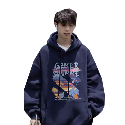 純棉重磅美式潮牌日系連帽加絨衛衣男秋冬塗鴉外套學生青少年潮流 純棉重磅美式潮牌日系連帽加絨衛衣男秋冬塗鴉外套學生青少年潮流