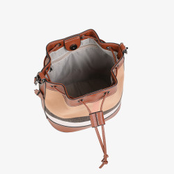 包包女式2025新款格子條紋帆布包高級感子母水桶包手提單肩斜後後背包