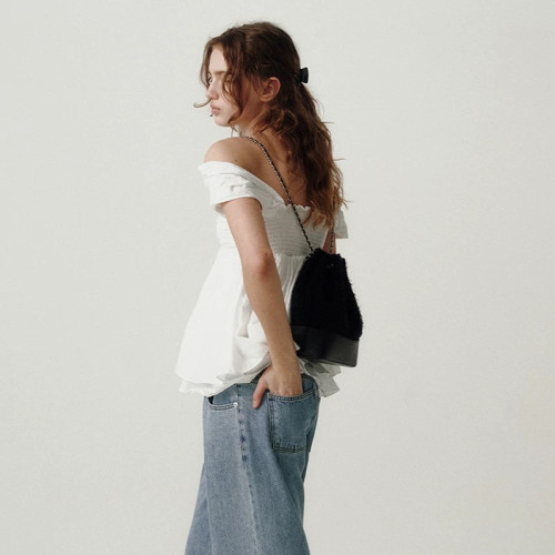 韓國小衆thebarnnet八奶包包女夏季新款小香風簡約百搭鏈條雙肩包