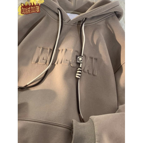 重磅美式衛衣男女秋冬新款潮牌情侶裝連帽加絨加厚高街上衣外套潮