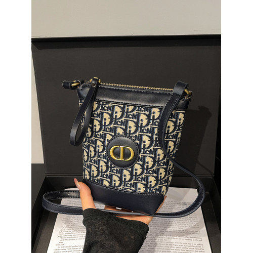 小包包女復古刺綉老花水桶包包女時尚潮流新款單肩斜背迷你手機包