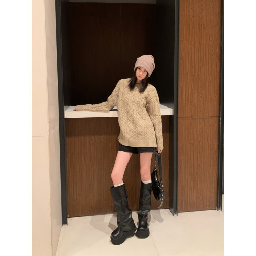 伯爵貓厚底褲琯靴女2026春秋新款增高小個子粗腿堆堆長筒靴高筒靴 伯爵貓厚底褲琯靴女2026春秋新款增高小個子粗腿堆堆長筒靴高筒靴