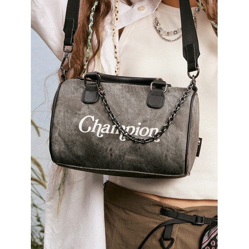 Champion冠軍官方金屬鏈條斜後後背包單肩包女生保齡球小個子牛仔包 Champion冠軍官方金屬鏈條斜後後背包單肩包女生保齡球小個子牛仔包