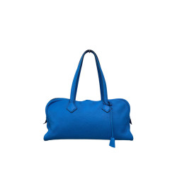 Milly&Klly真皮藍色單肩腋下包包輕奢小衆高級感手提波士頓包女夏