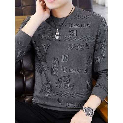 高級衛衣男大肚子潮牌提花休閒長袖t恤大碼秋冬款成熟男人打底衫 高級衛衣男大肚子潮牌提花休閒長袖t恤大碼秋冬款成熟男人打底衫