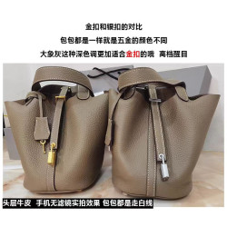 頭層牛皮菜籃子包包女包togo紋真皮小水桶包大容量高級感手提包軟