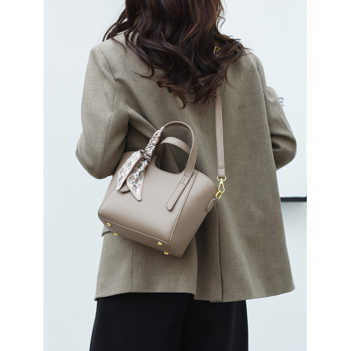 復古手提包包女2026新款時尚百搭單肩斜後後背包高級感上班通勤水桶包