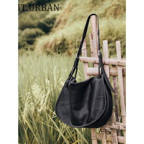 I.TURBAN宋佳同款植鞣羊皮信使馬鞍包女新款斜背單肩大容量通勤包 I.TURBAN宋佳同款植鞣羊皮信使馬鞍包女新款斜背單肩大容量通勤包