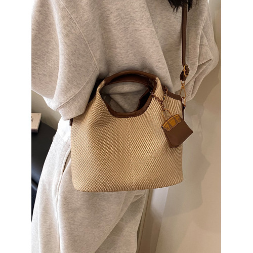 時尚手提水桶包女2025春季新款韓版ins潮流休閒單肩包高級感女包