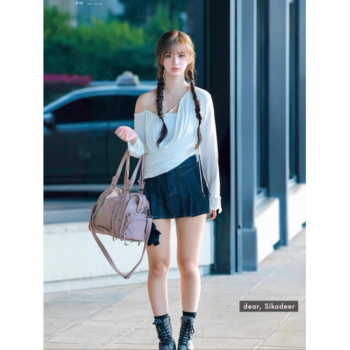 FANCY CLUB托特包雪允同款鉚釘綁帶機車包大容量復古單肩斜後後背包